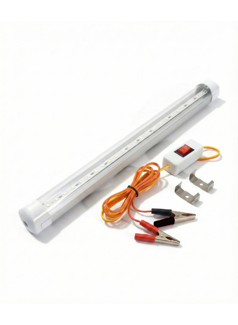 12W LED 30cm Mini Tube Light works by car's battery - High Brightness Cool White Lamp (10 Inches) for Small Rooms, Petty Shops, and Car Interior Lighting - Image 1